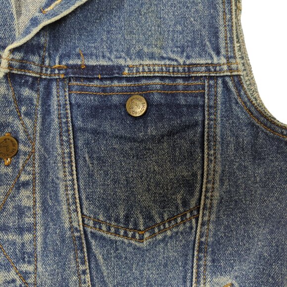 Vintage Jordache Denim Sleeveless Jacket‎ Vest Pockets Button Front 1980's - Picture 5 of 16